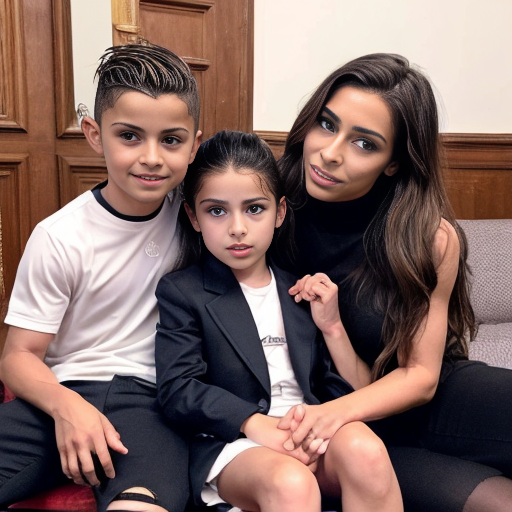 Georgina Rodriguez and Cristiano Ronaldo have 5 kids a 14 year old son Ronaldo Jr who play in the academy and have 7 year old twins eva and mateo and have a 7 year old daughter alana a 2 year old daughter bella but her twin brother angel died in 2022 and they live in a mansion in Portugal and spoke english and Spanish and Portuguese and Georgina Rodriguez is in Paris in a fashion show and Ronaldo Jr and Alana and eva and mateo is supporting Georgina 