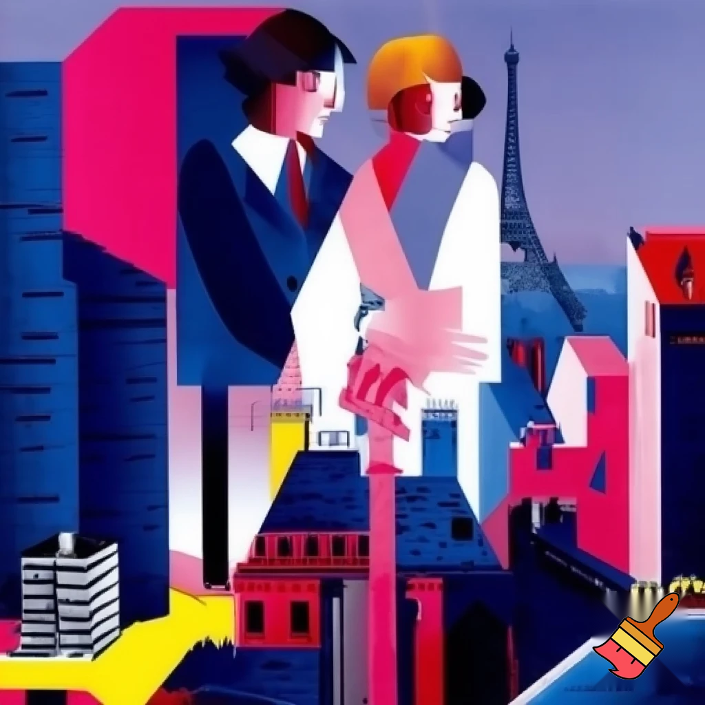 postmodern paris painting couple
