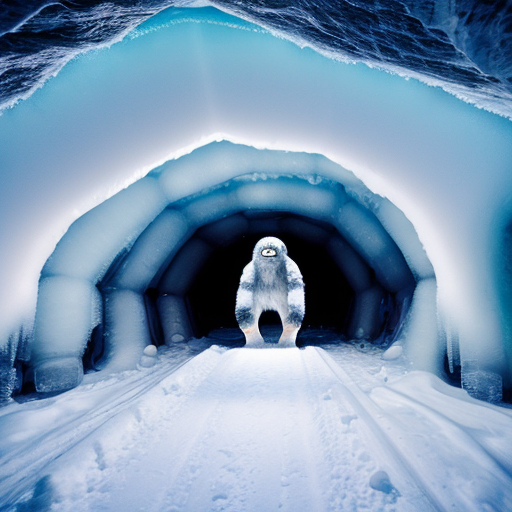 Yeti in a ice cave