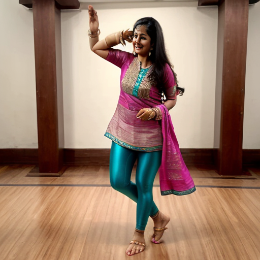 indian mom dancing in sleevless kurti and leggings