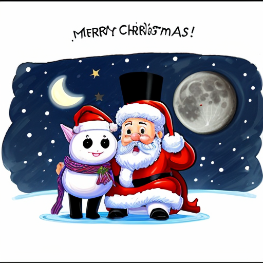 Star and the moon christmas cartoon