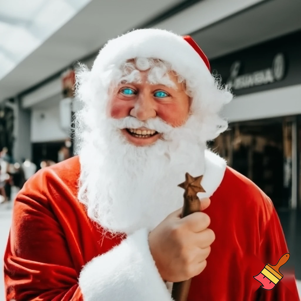 Santa Claus, Russia walking stick with the start the real Santa Claus shopping Centre in Australia
A star