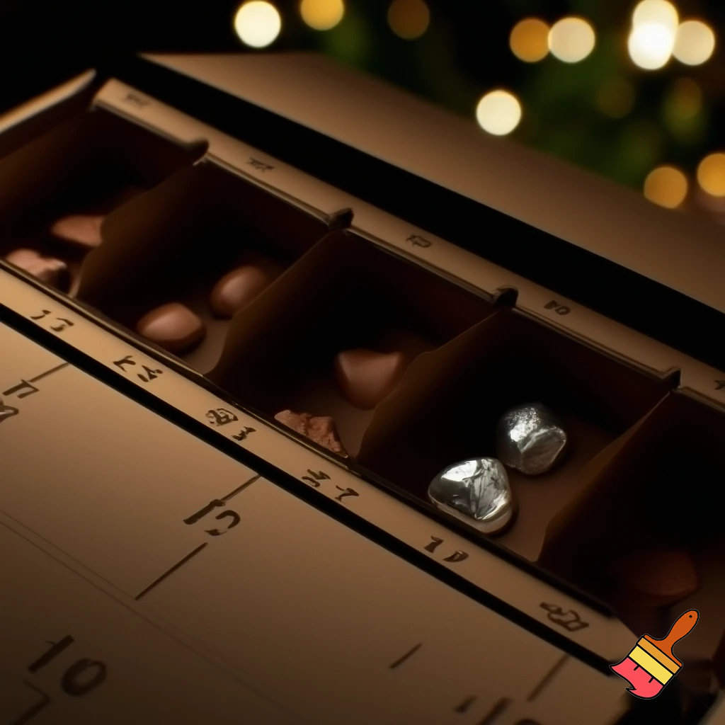Chocolate calendar open calendar open calendar Numbers to get to Christmas