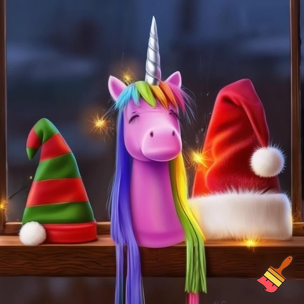 Unicorn hat Christmas elf on the shelf hat Santa Claus hat