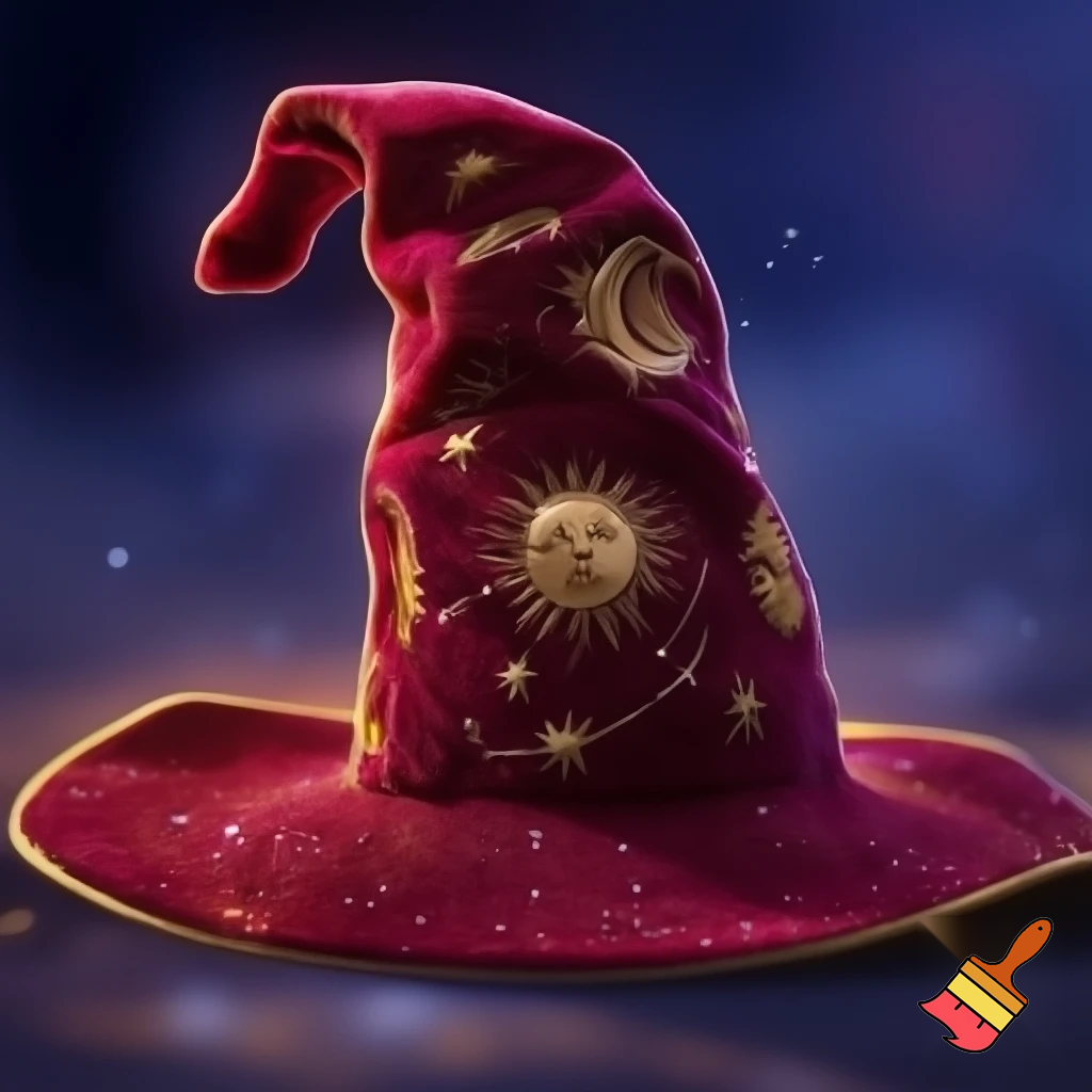 A wizard Santa Claus hat read✨✨🎄💫 velvet a wizard hat