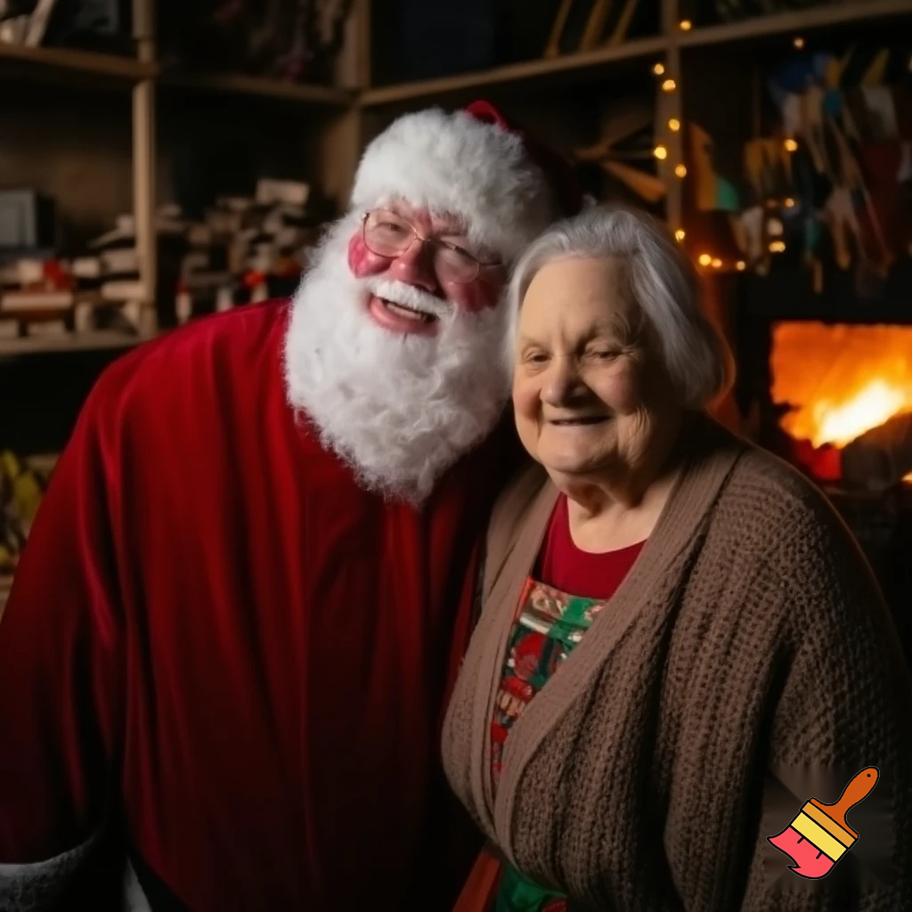 Mrs. Claus and Santa Claus.