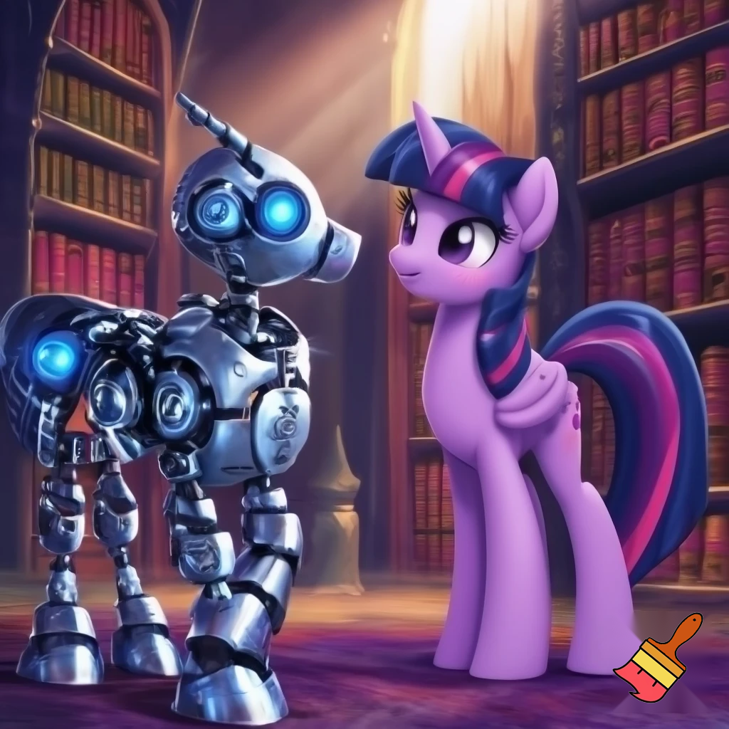 Robot mlp oc meeting twilight sparkle 