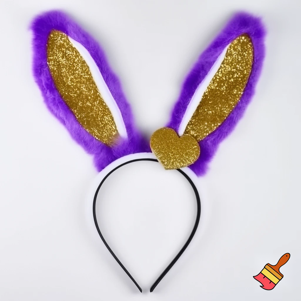 Special top hat headband Easter headband with rabbit, ears, purple and white purple and white with glitter velvet golden purple and white with glitter