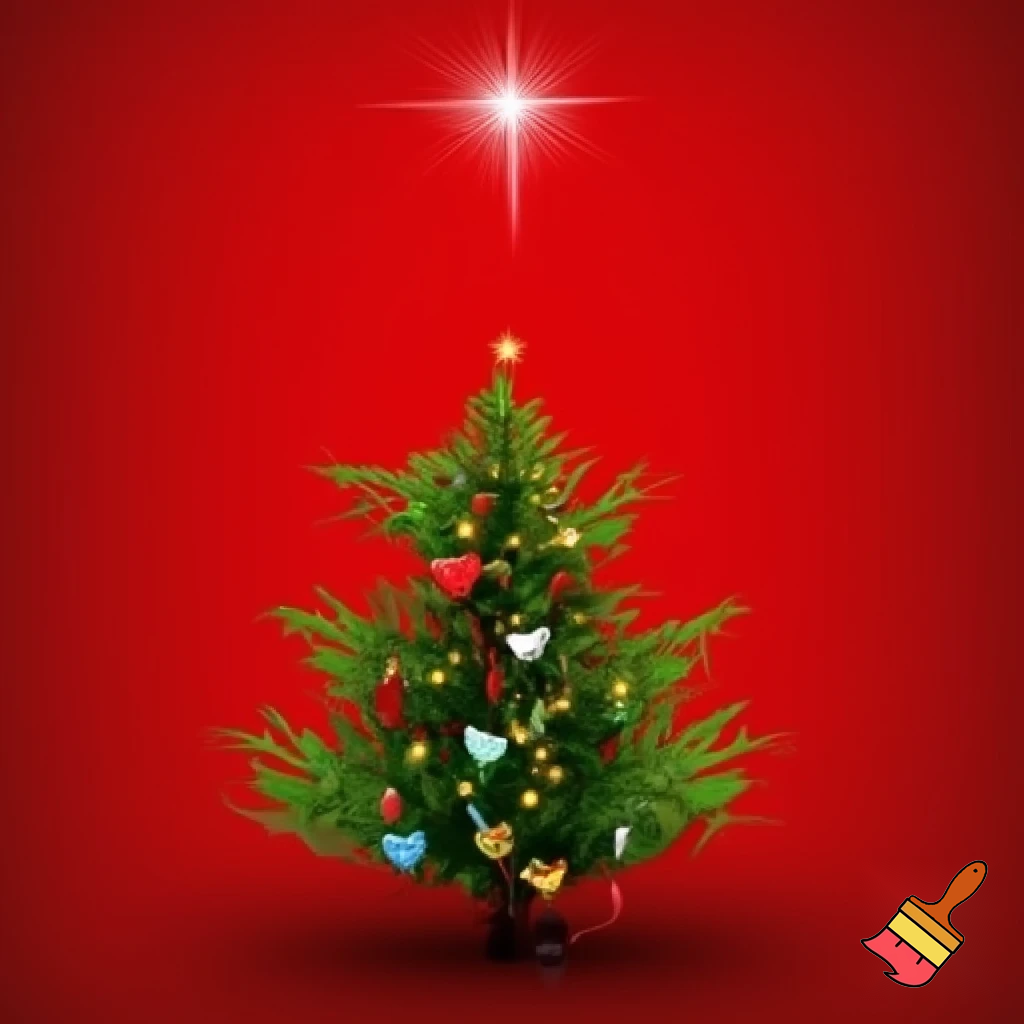 Een liefdeskoppel onherkenbaar rode achtergrond kerstboom