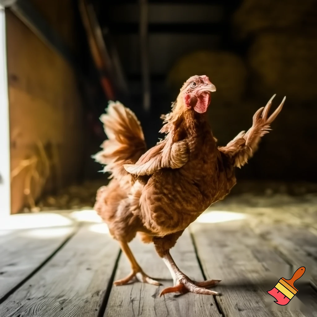 A chicken dancing 