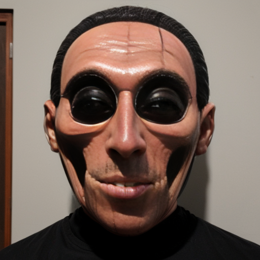 a 10 ft tall skinless figure with a weird looking mask on its face