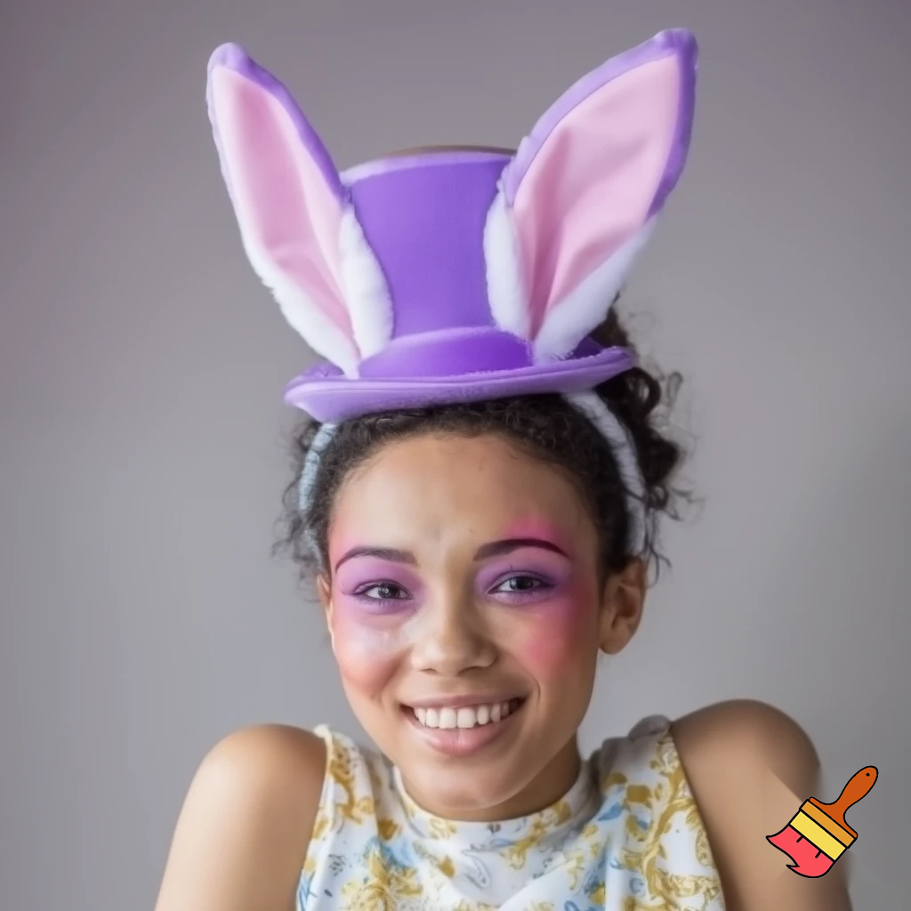 Easter bunny top hat headband, purple white with gold glitter fabric and velvet velvet gold special gold and delicate velvet and delicate and precious glitter, purple and white