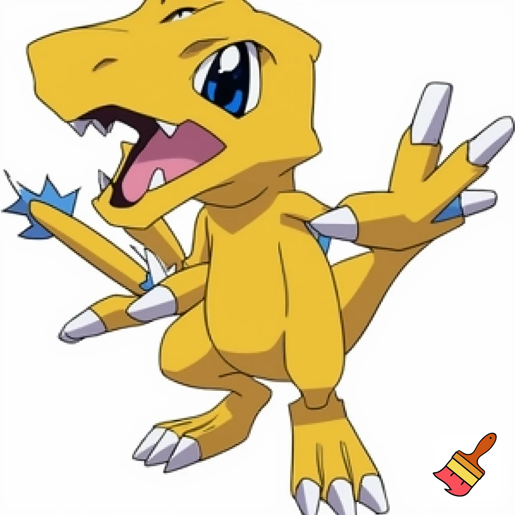 agumon slender digimon cubby limbs squritle fusion fusion