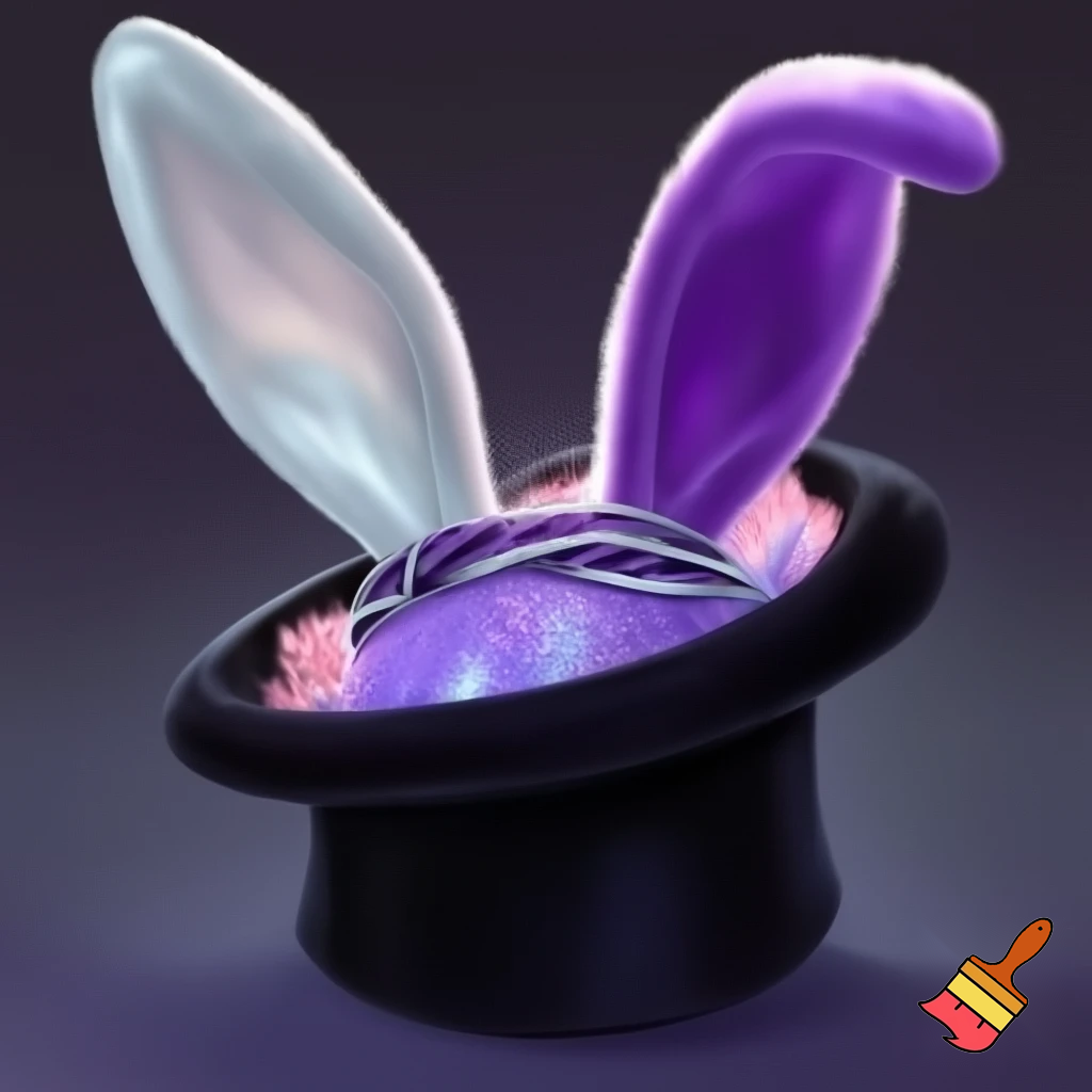 Black top hat with bunny ears velvet white and purple purple and white headband fabric and velvet glitter, purple and pink special present true special and delicate velvet white purple Easter bunny is bunny top hat velvet?