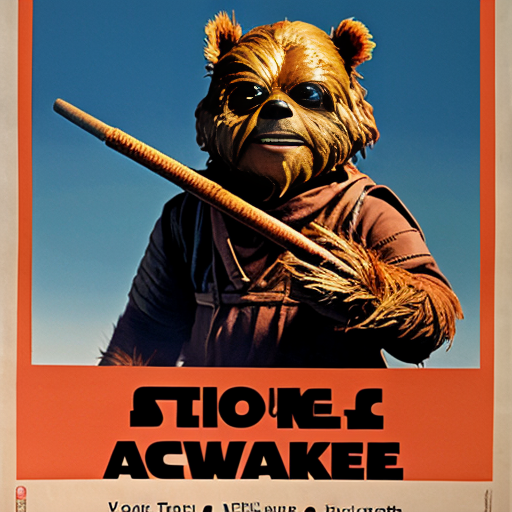 Ewok poster to advertise a ewok action figure
