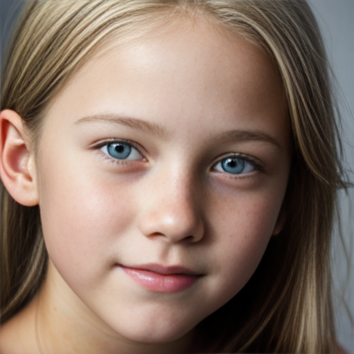 A photo of a posh rich blonde haired girl who is around 11 years old head shot