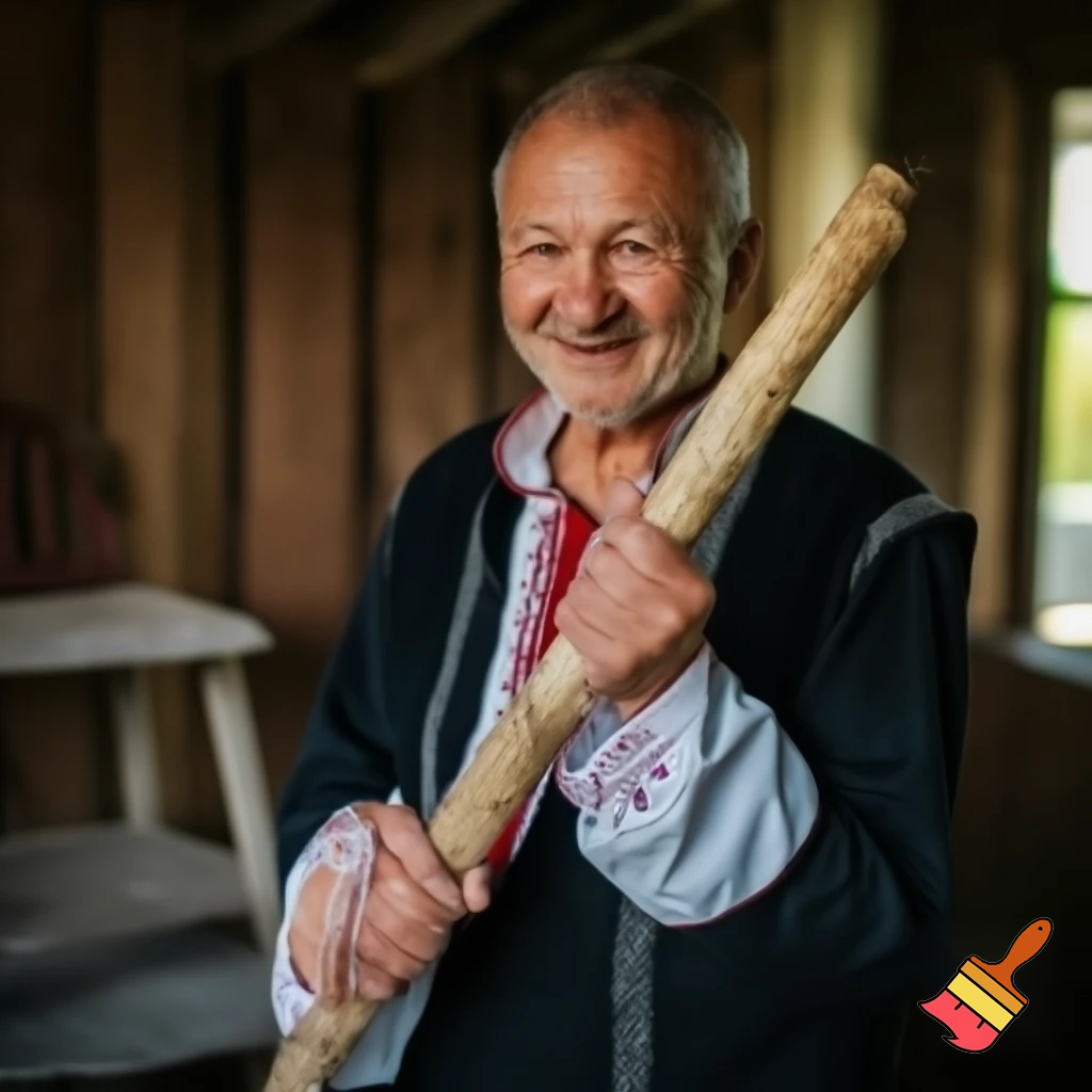 Closest Russians open stick Santa Claus Russian welcome stick