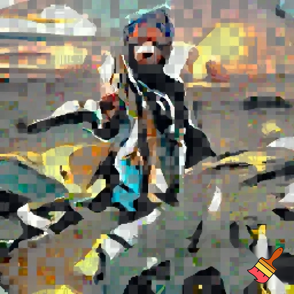 A detailed, cinematic portrait of an Asian female Lighthouse Explorer Commander standing in a desert landscape within the Ether. She wears the official Explorer uniform for a group leader: a deep blue travel coat with yellow accents along the seams and straps, slightly worn and dusted with sand, flowing dramatically in the wind. Her coat has multiple functional pockets for maps, runes, and tools, reinforced tactical straps, and a high collar. She wears a patrol cap with sand-protected goggles resting on top, and tall knee-high combat boots, slightly scratched from long expeditions.

Her expression is focused and determined, eyes sharp and scanning the horizon. She has faint bruises and scratches on her face, showing signs of recent battles, but maintains a calm, commanding presence. On her arm, she wears a yellow leadership armband, symbolizing her rank. Her hands rest confidently on a hybrid lantern-sword, a unique weapon combining Ether energy and physical blade, glowing faintly with runes.

The coat’s inner lining glows subtly with Ether runes, reflecting her connection to dimensional energy. The belt has additional attachments: a small splinter of Scarlet Stone, hooks for tools, and a sheath for her short runic dagger. Her stance is dynamic yet authoritative, weight balanced for combat or quick movement. The desert wind stirs her hair and coat, sending sand particles into the air, highlighted by warm sunlight and soft atmospheric haze.

Style: hyper-detailed, realistic anime-inspired, cinematic lighting, expressive facial features, intricate clothing textures, glowing subtle magical effects, functional tactical gear, dynamic composition, soft ambient particles around her, heroic and commanding aura.”**