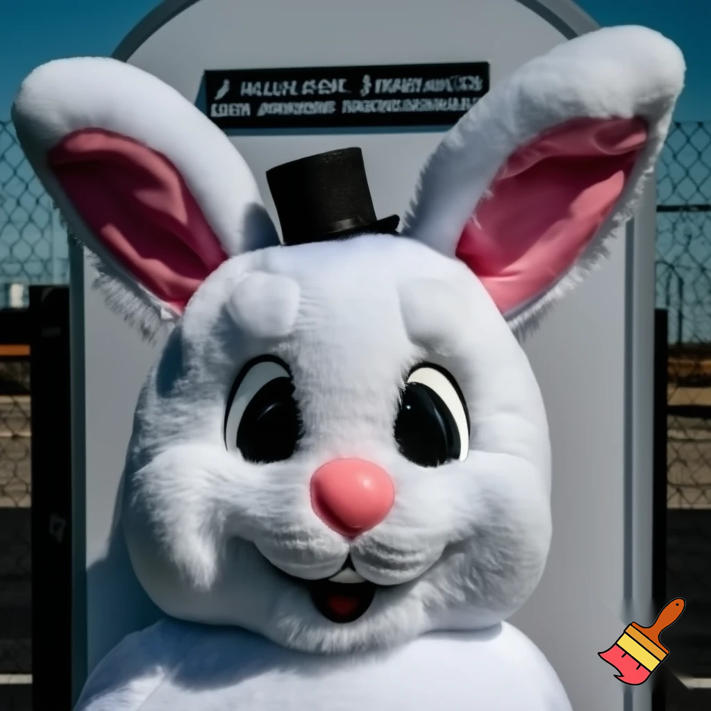 Mascot costume, Easter bunny top hat special top hat falcon gate trucking Centre
