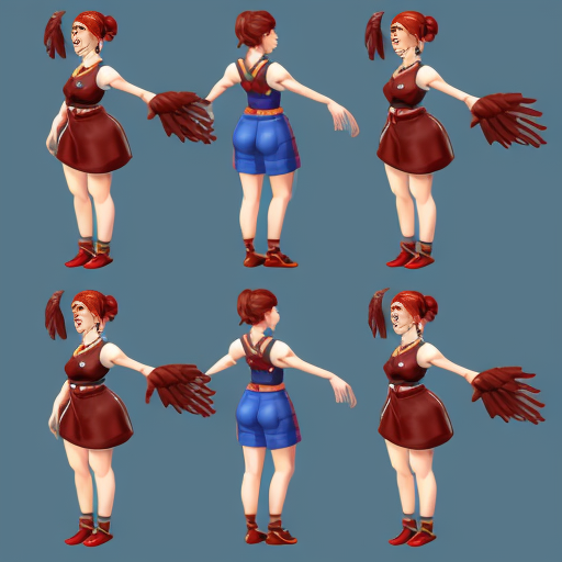 Sprite sheet, female, flying 