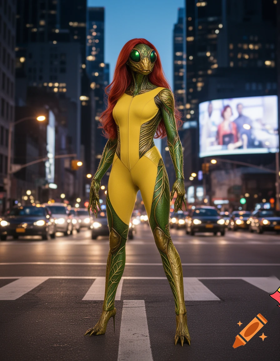 April O’Neil as an insect-woman 