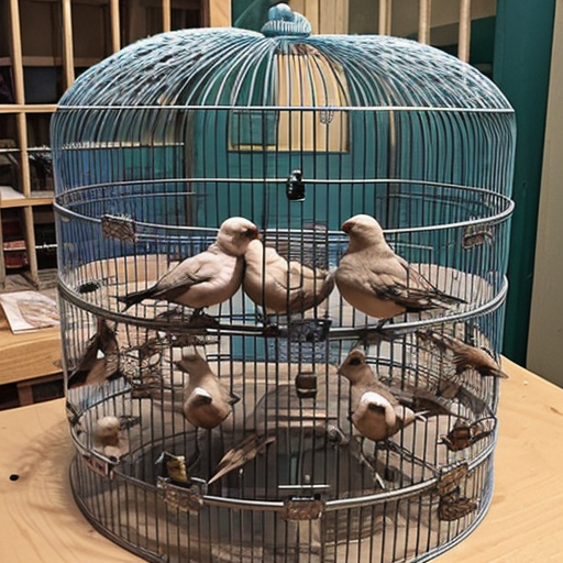 pile Of birds in one big cage
