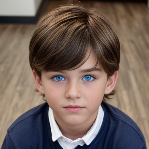 blue eyes brown hair boy
