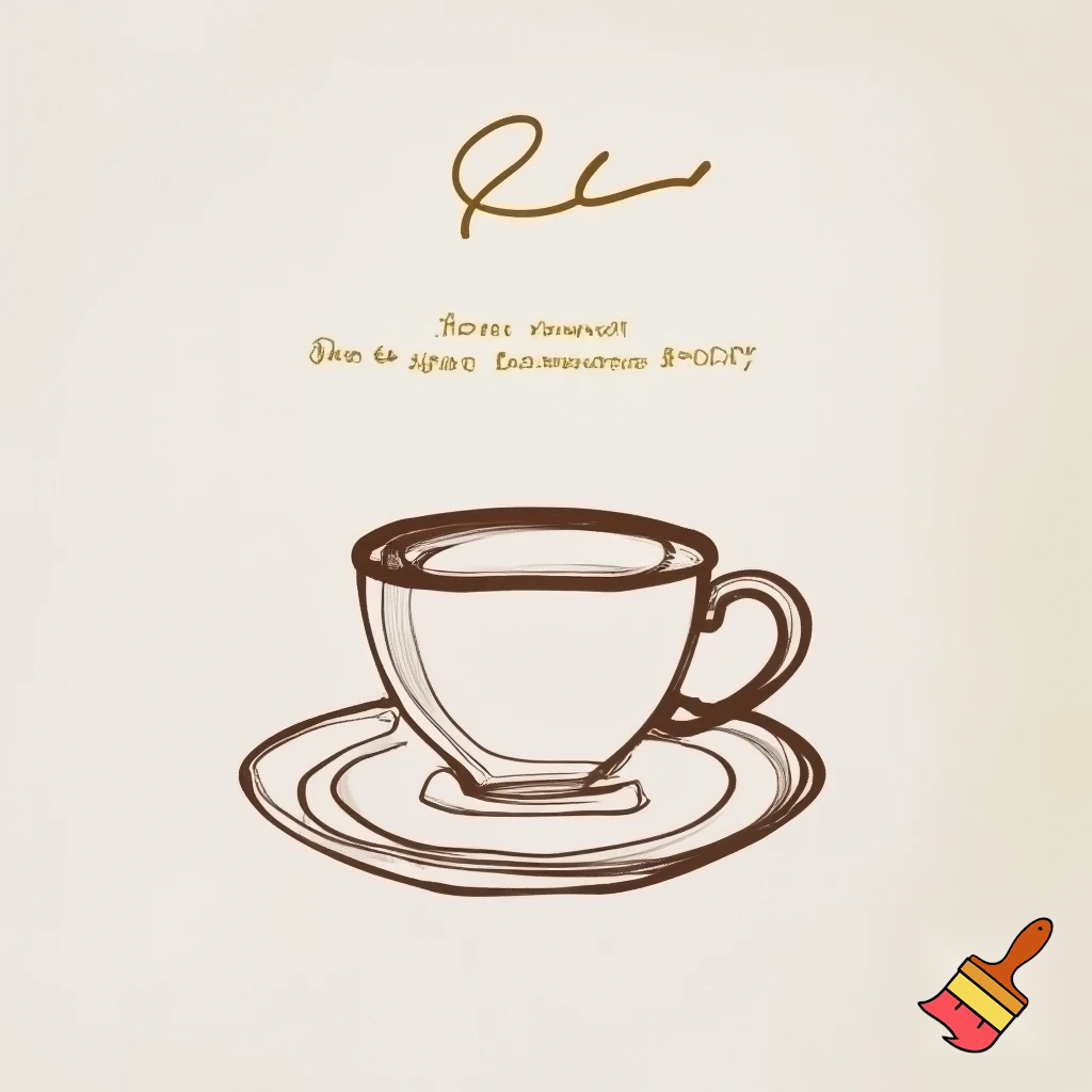 Minimal luxury line-art coffee cup on saucer, espresso-brown fine lines, text “BUT FIRST, COFFEE” in uppercase elegant serif, cursive subtext “Where mornings begin and memories brew” in matte gold lettering, cream textured background, printable 300 DPI, vertical 4:5 aspect ratio, no mockups, no frame.
