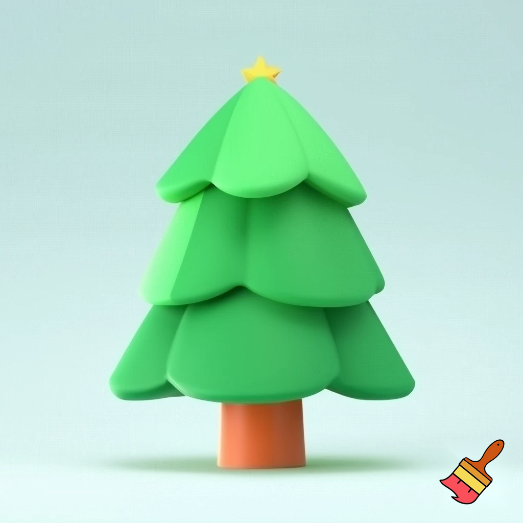 icon of fir tree in cartoon style
