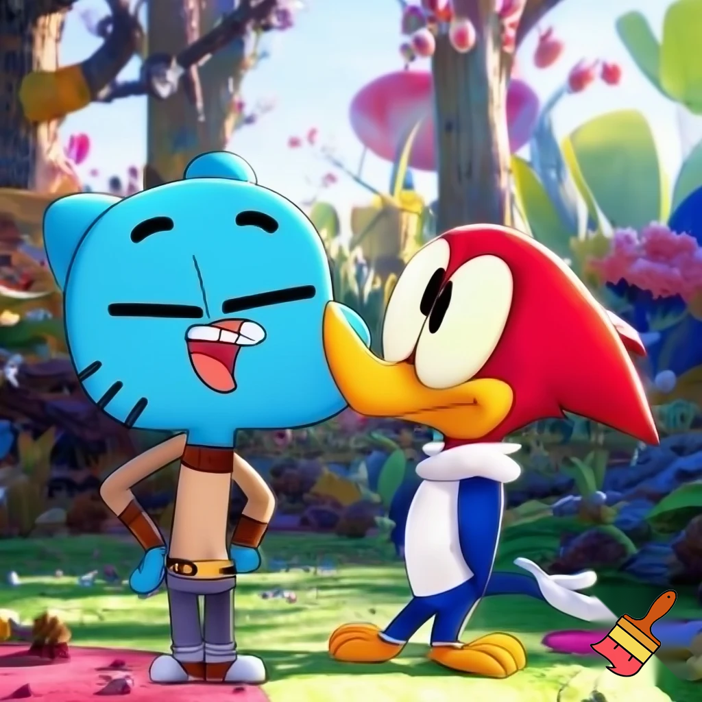 Gumball Watterson meets Woody Woodpecker