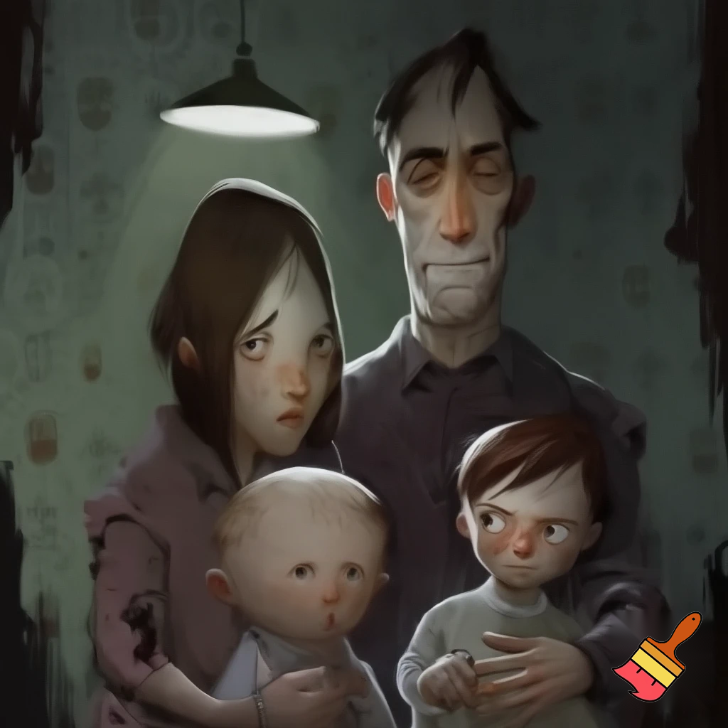 
A weird family with 2 parents who are wanted and a boy and girl as there child