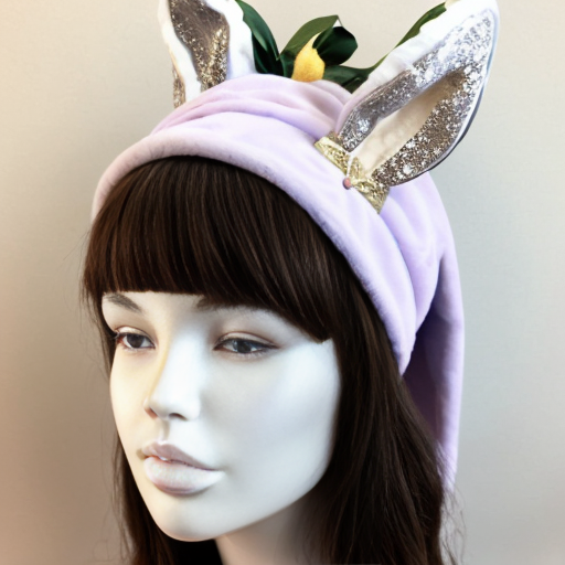 Easter bunny top hat headband, purple and white gold and silver
