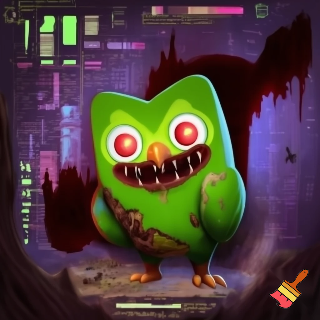 Duolingo but make it distorted and creepy