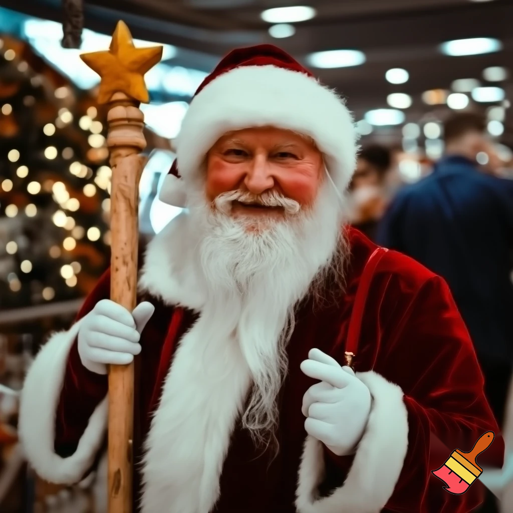 Santa Claus, Russia walking stick with a star real person the real Santa Claus will stick with the star shopping centre