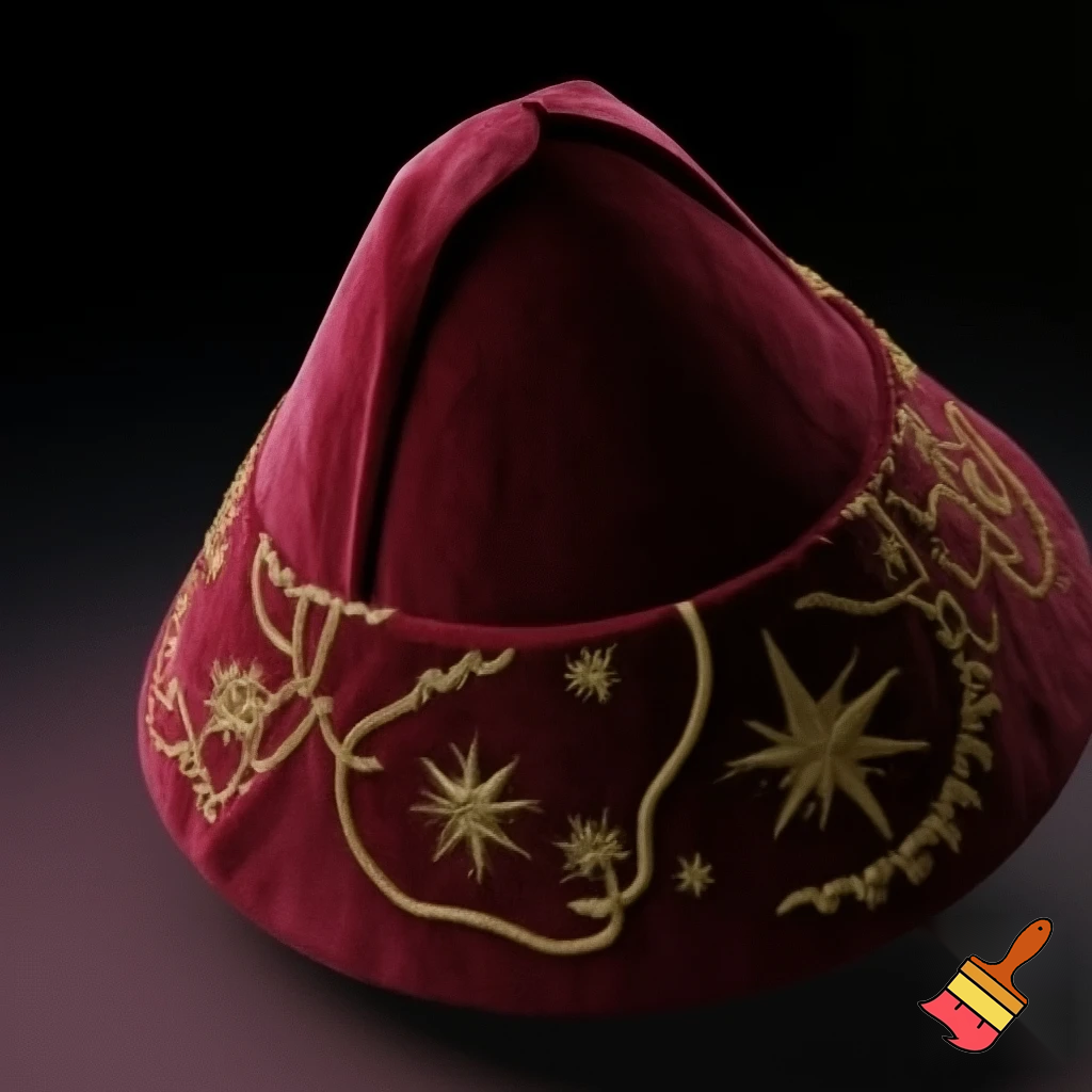 Christmas wizard hat written and velvet