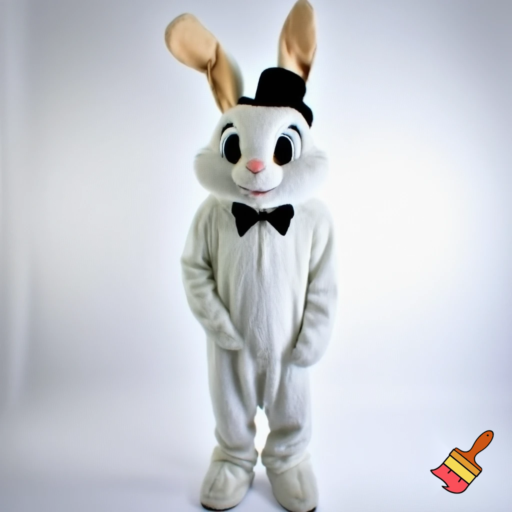 Easter bunny mascot costume top hat mascot costume