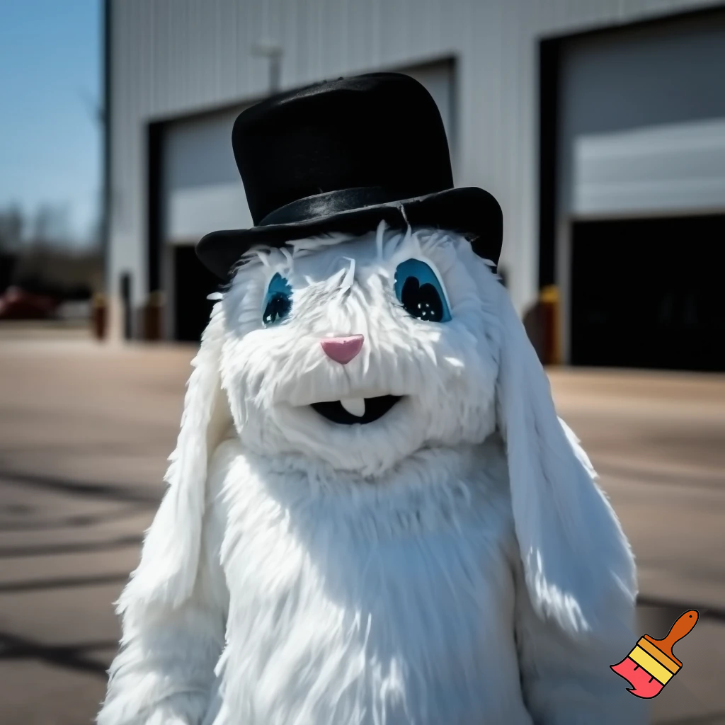 Mascot costume, Easter bunny top hat special top hat falcon gate trucking Centre