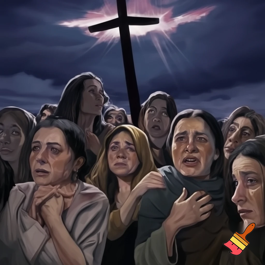 Women watching crucifixion 