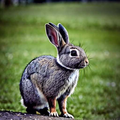 feral rabbit taking a mugshot looking sinister and looking VERY  menacing and smirking.
