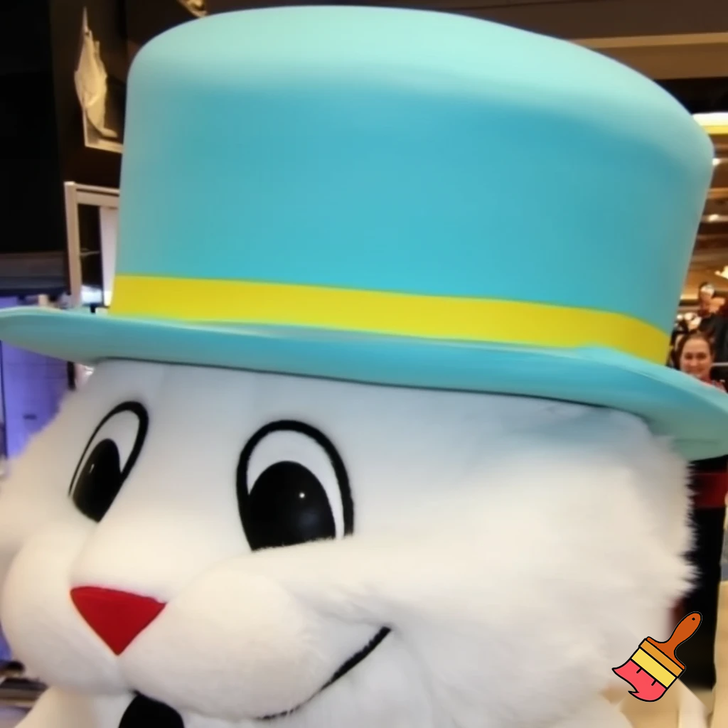 Easter bunny mascot costume shopping Centre top hat