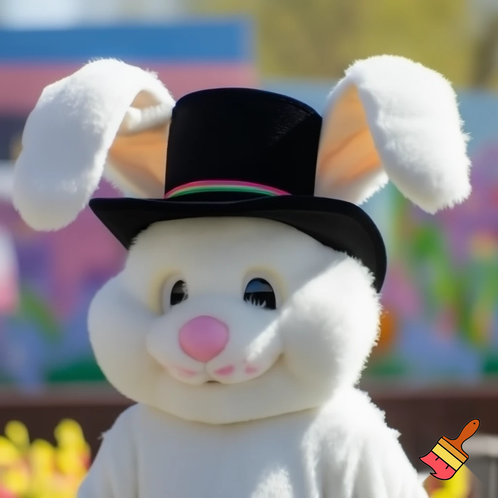 Easter bunny mascot costume top hat special top hat