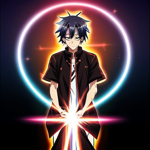 Can you make an anime boy named shooting a light beam? magic.