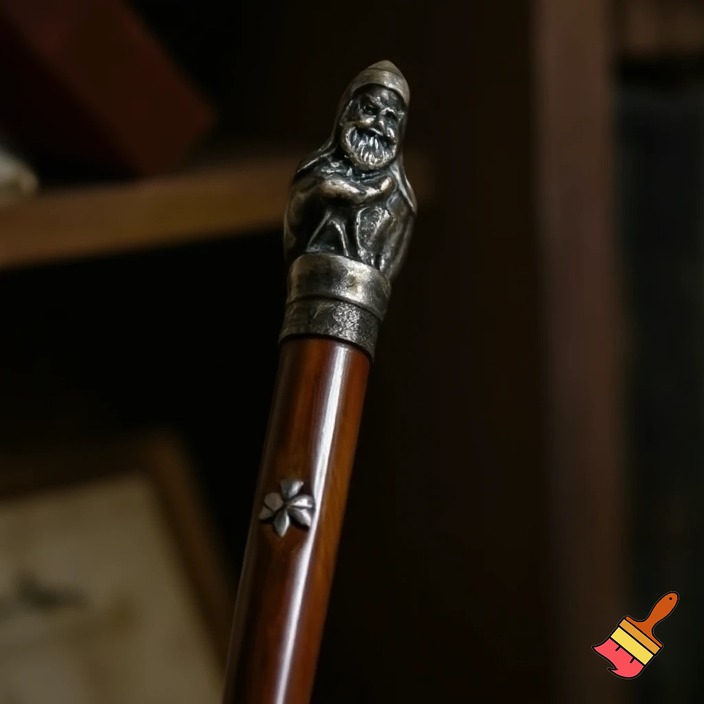 Russian Santa Claus walking stick with a star Santa Claus the real Santa Claus metal