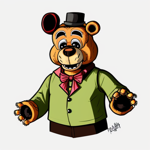 Freddy fazbear as a silly cartoon character