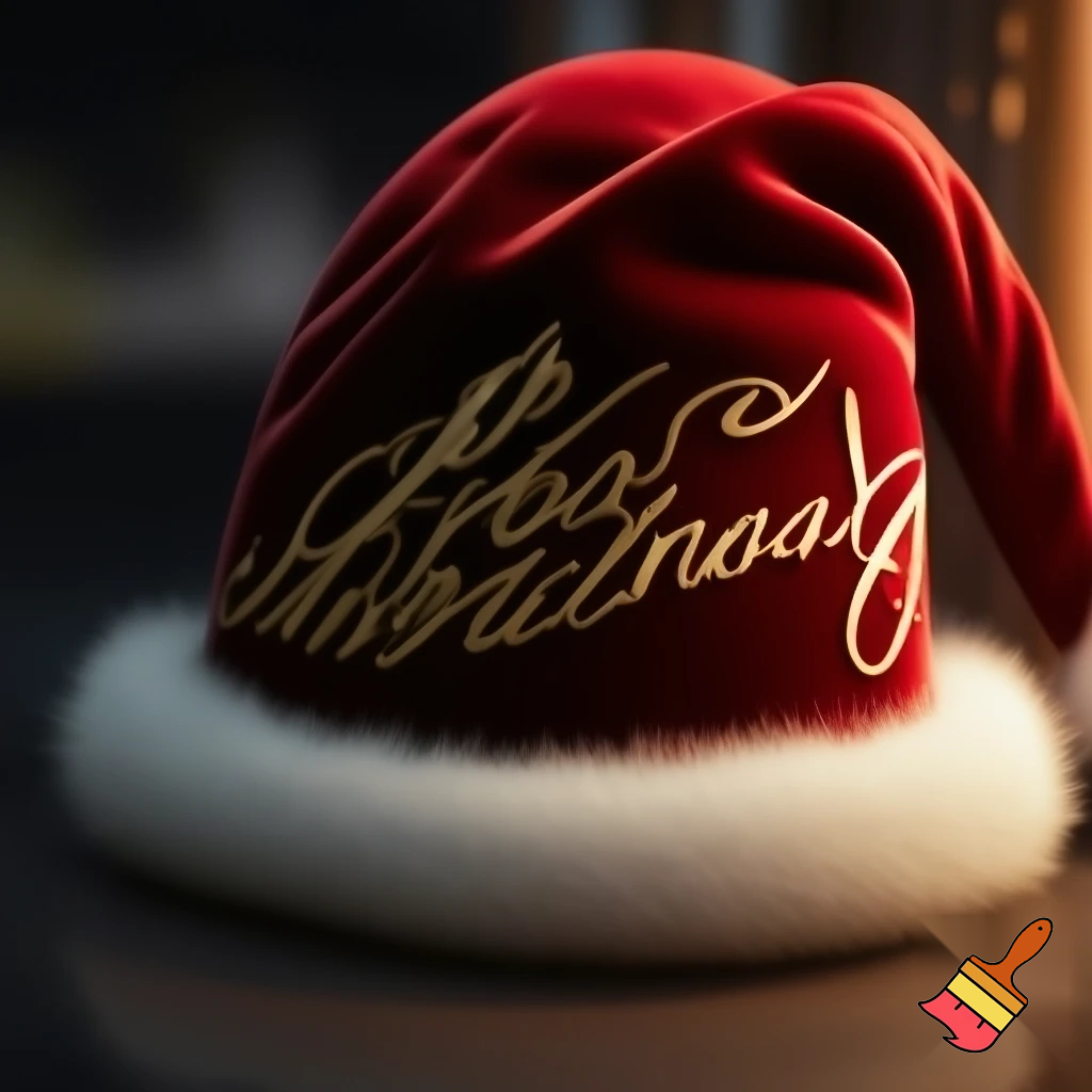 Christmas wizard hat written and velvet