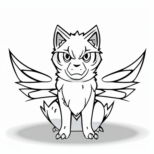 pokemon digimon tails prower mix styles wolf yellow orange and red patterns anime