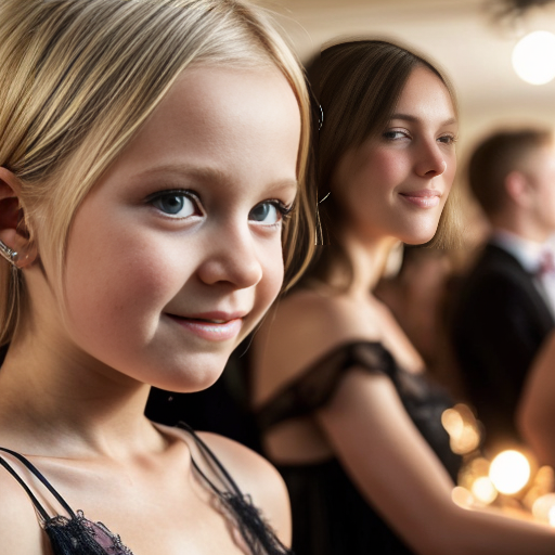 swedish blonde little girl  at party dress, very beautiful, on the party, close up