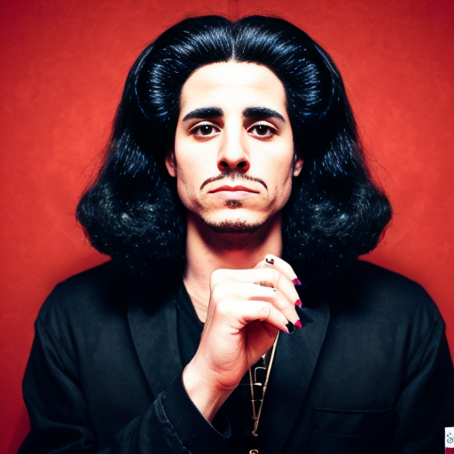 make gangsta king charles with reLLY LONG RED NAILS
