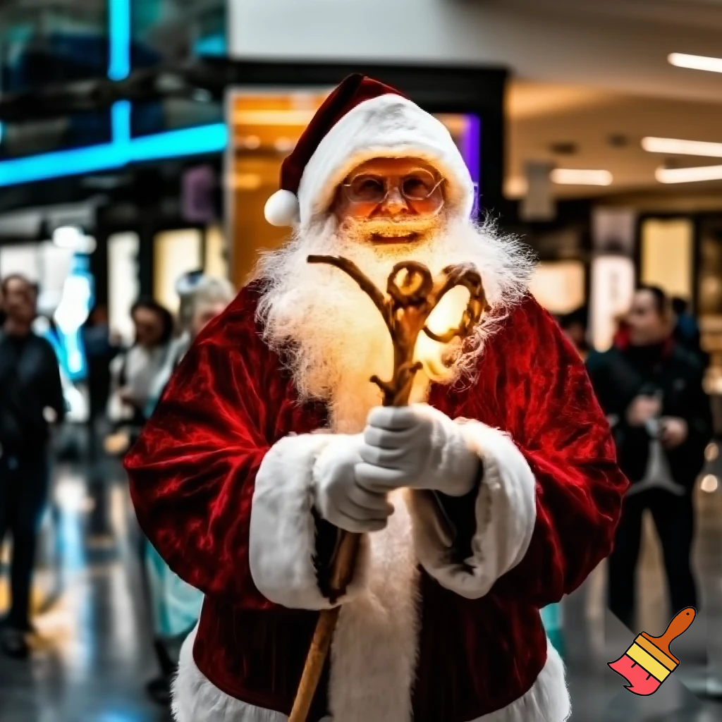 Santa Claus magic walking stick staff Russia shopping Centre Australia shopping