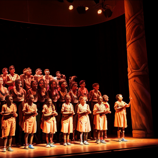 image of 6th grade class of students at lion king show
